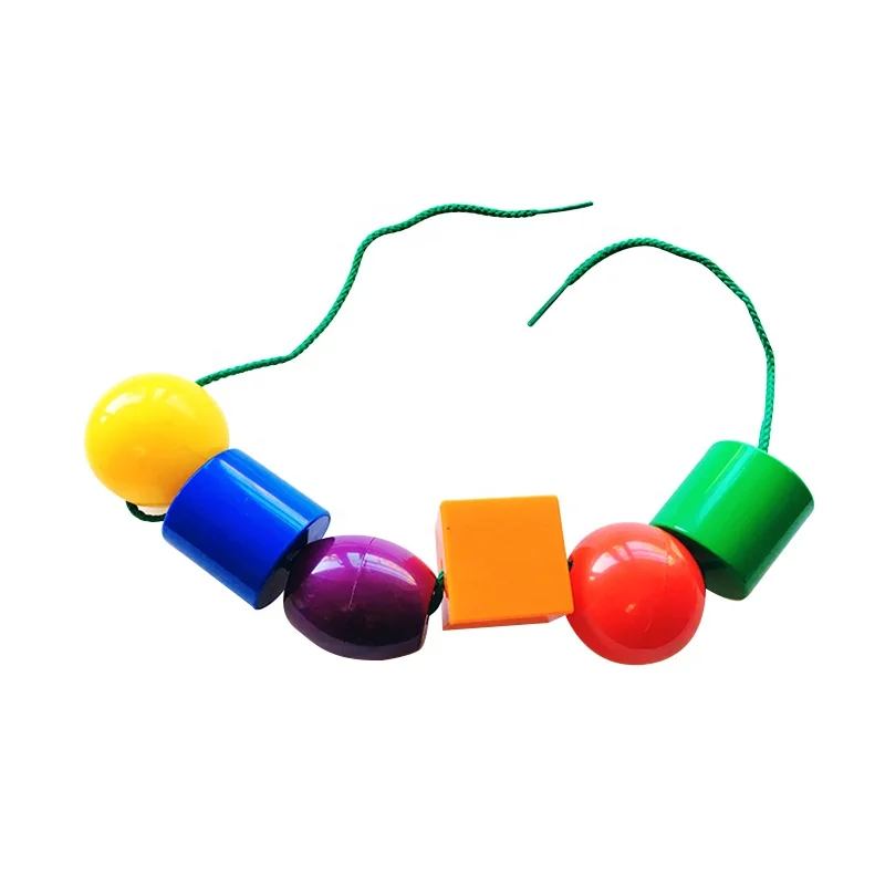 Strings and Lacing Beads Set for Toddlers, Threading Toys, Lacing Beads, Beads Sequencing Toy Set, Stacking Lacing Game