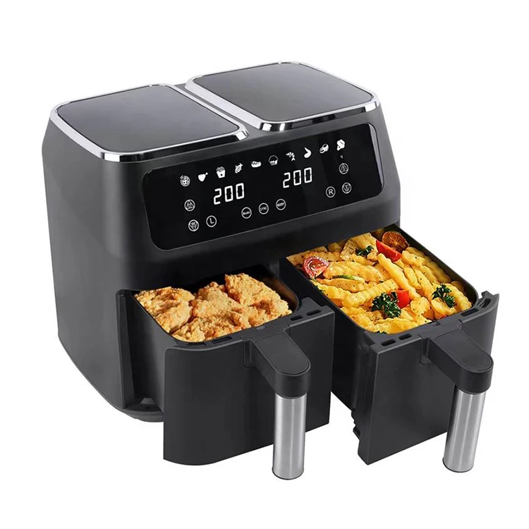 Double Airfryers Multi Function Electric Smart Dual Basket 6L 8L 9L   Digital Oven Air Fryer