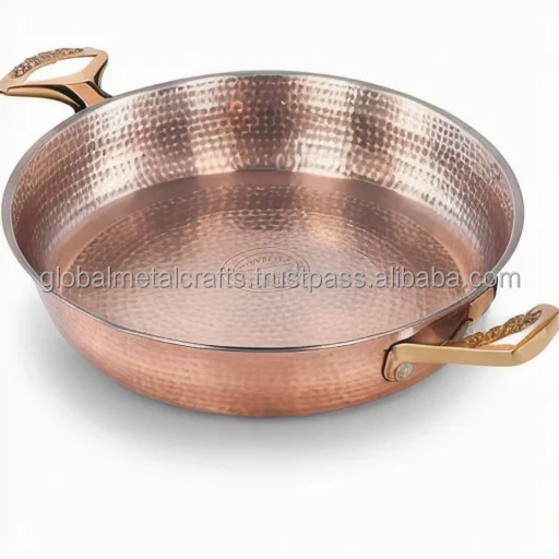 Hammered Copper Pan Handcrafted Authentic Copper Skillet Turkish Egg Omelet Frying Pans 24 cms