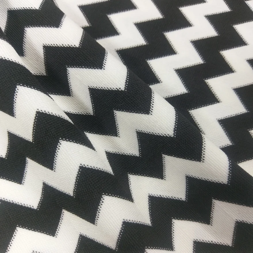 Jacquard stripe warp knit fabric polyester nylon stretch fabric for swimwear #TJNT-2024