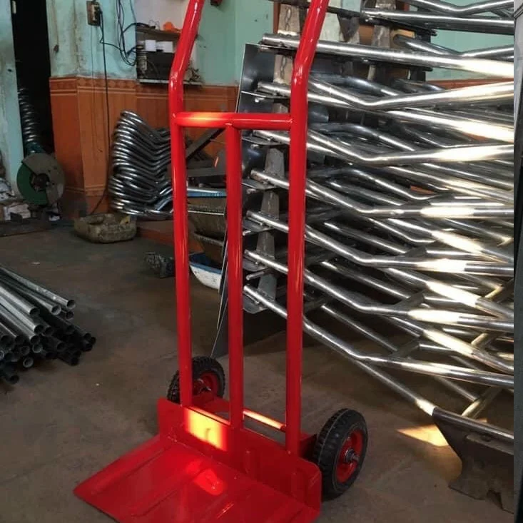 For sales manufacture direct in Vietnam hand truck trolley 300kg solid wheel stainless for carrying goods red color painting