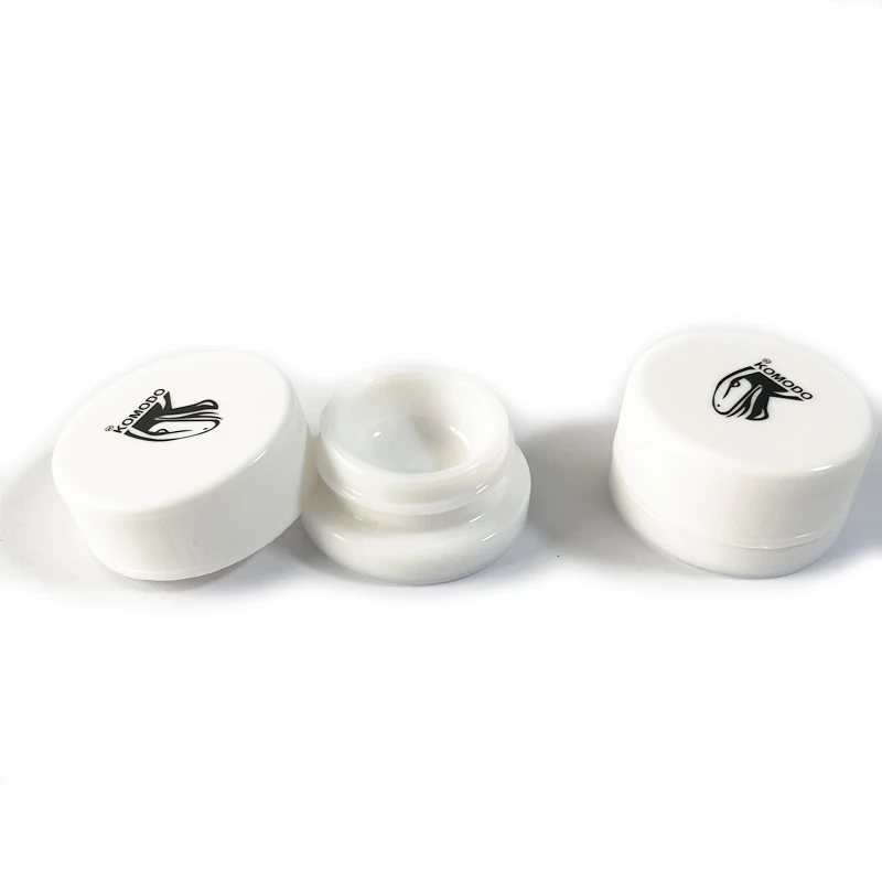 Wholesale 5ml Factory OEM Logo Luxury White Glass Round Medical Cream Jar Black Cap With CRC Lid