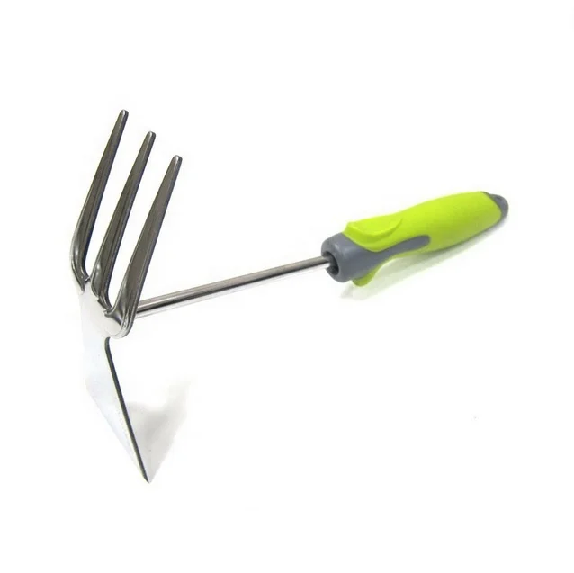 (PC-107P-C) Hot Sale 2-Colored Plastic Handle Steel Hoe Weeding And 3 Prong Fork