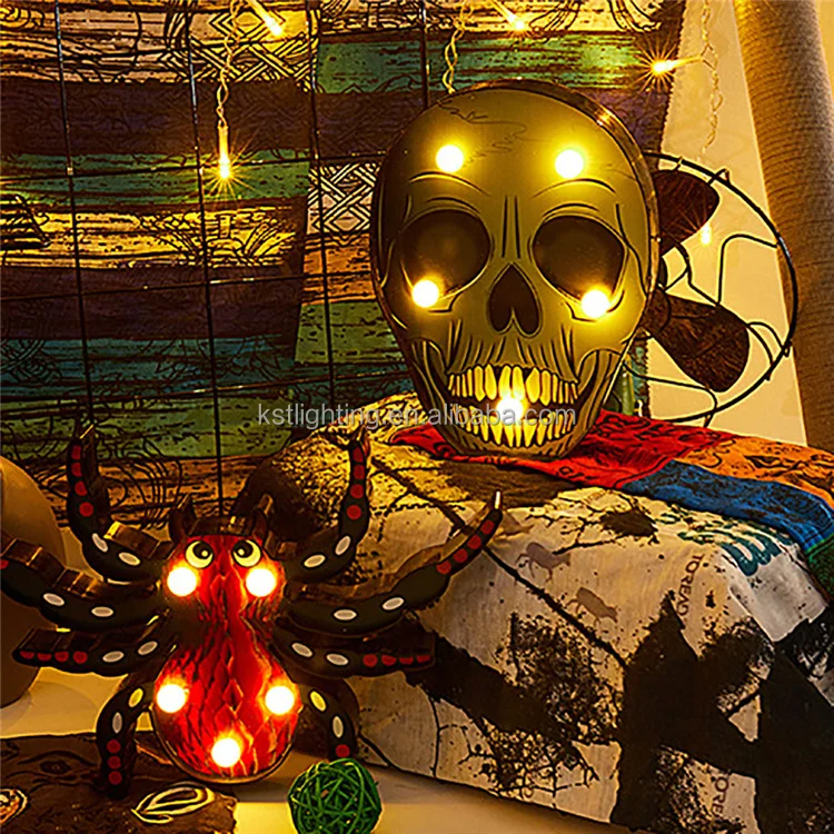 Wholesale directly new product battery operated Halloween holiday pumpkin spider bat spider night light lamp