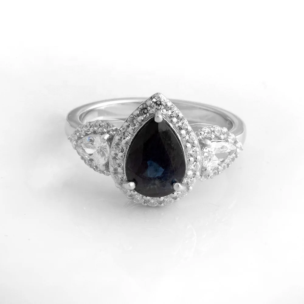 Most Beautiful and Attractive 925 Sterling Silver Blue Sapphire Genuine Stones Rings Best Selling Classic Gemstone Silver Rings