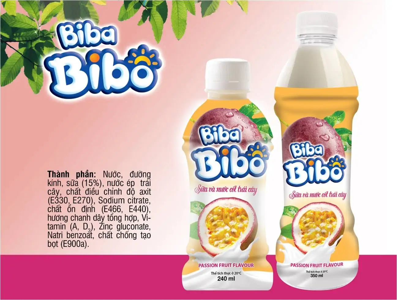 Bibabibo молоко с фруктовым вкусом-оранжевый страсть клубничное без молока низкие