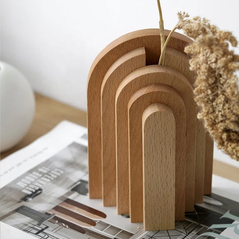 Bookends Set Pillar Design Home Accessories World Wide Top Wooden Desk Decor Wood Decorative Oval American Style Handcraft Rope