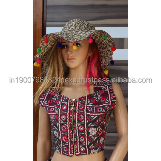 2021 Black Friday Sale Indian Banjara Dress Kutchi Embroidered Women Crop Top With Pant Mirror gypsy tribe clothing