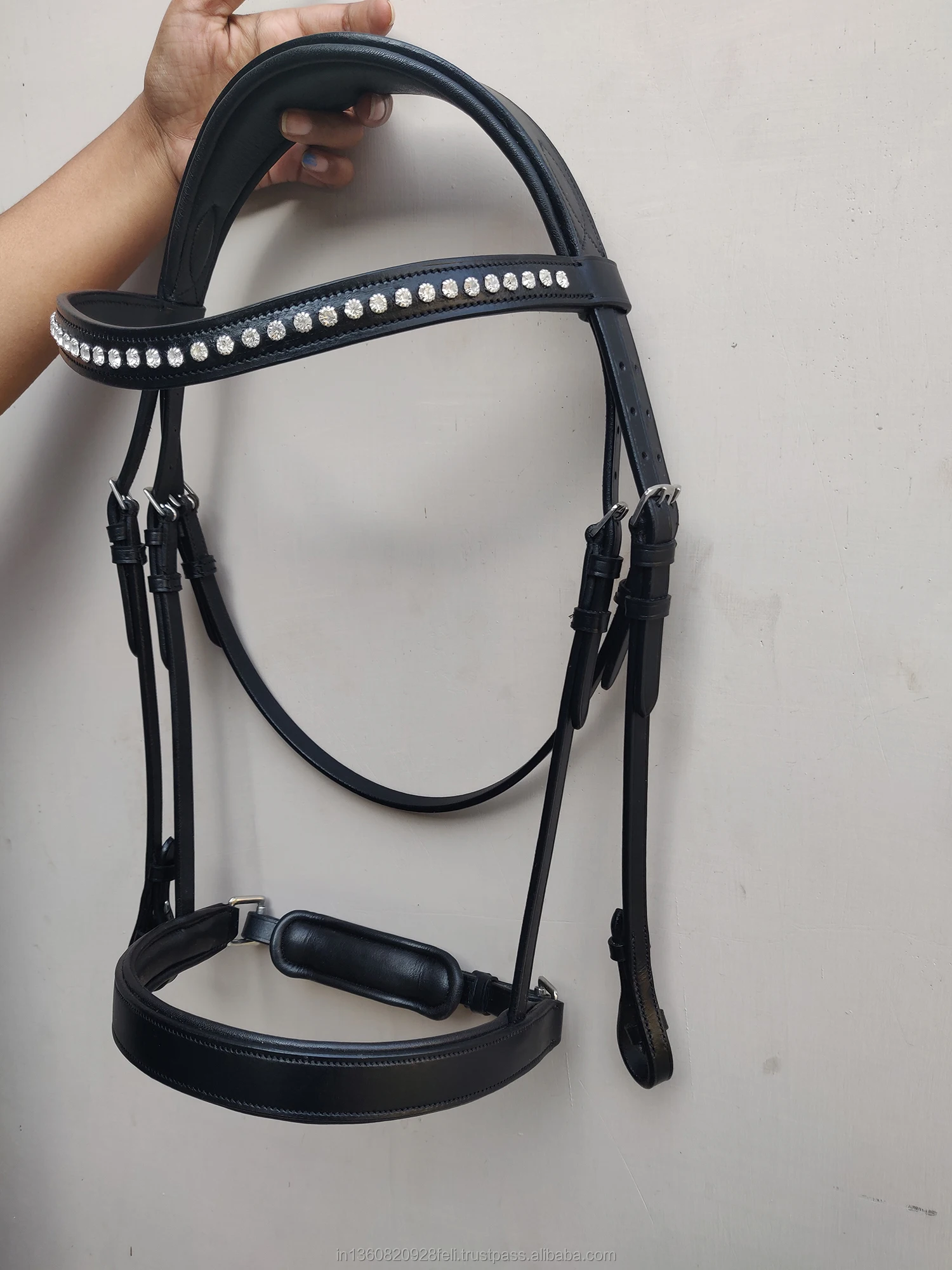 Fancy Leather Horse Bridle Padded At Noseband & Browband