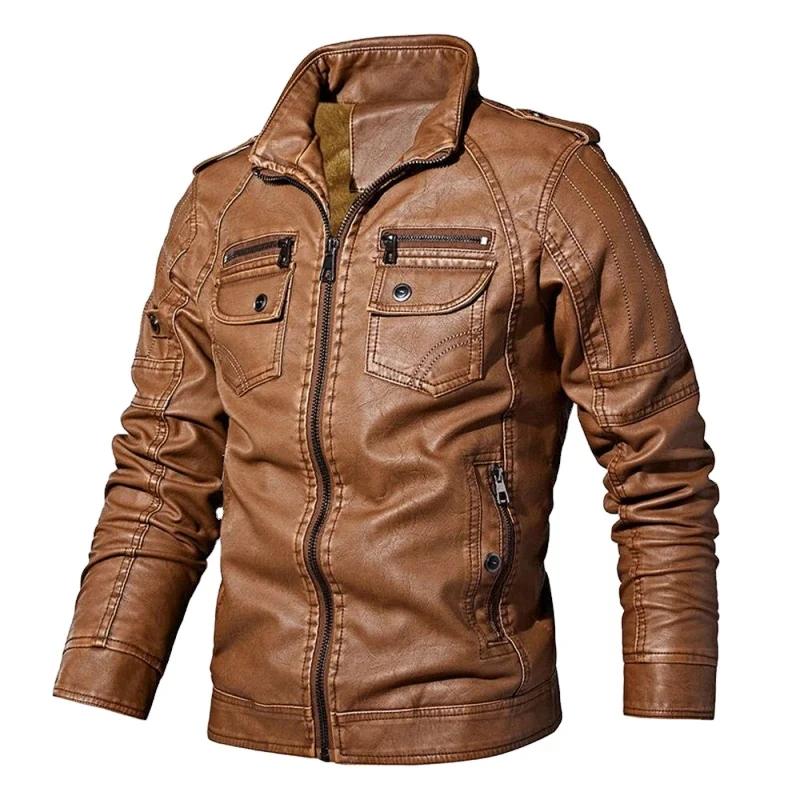 Customized Design Leather Fashion Jackets High Quality Men Leather Jacket in Best Price Long Sleeve Leather Jacket