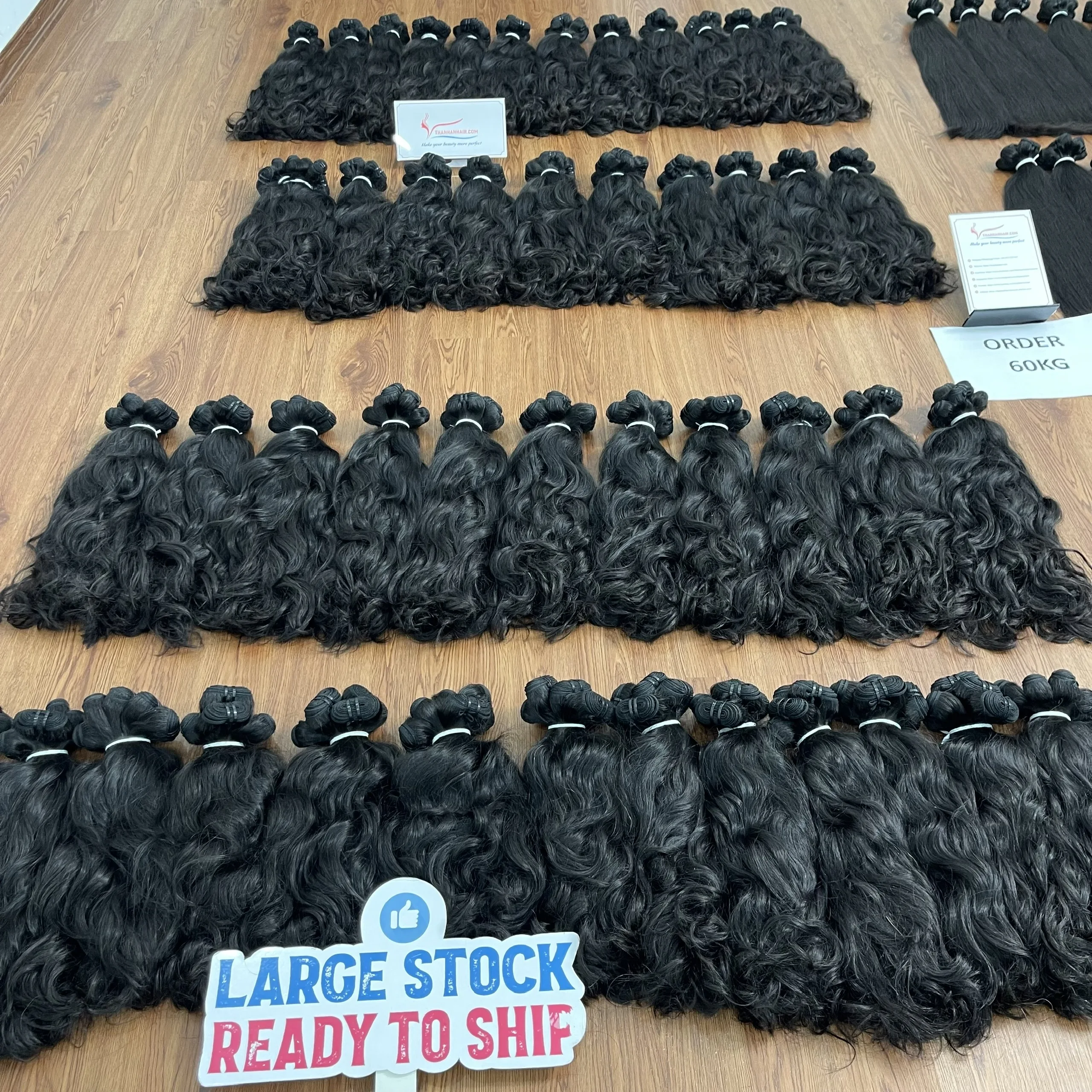 Wholesale Hair Bundles Vendors Luxury Raw Curly Hair Double Drawn Unprocessed 100% Vietnamese Hair Vendors