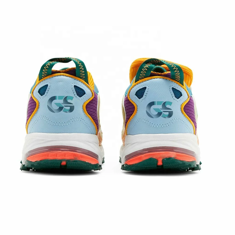 2022 New Design Custom Multi Colors Pattern Sublimation Rubber Gripper Souls Leather Upper Training Jogging Sports Shoes