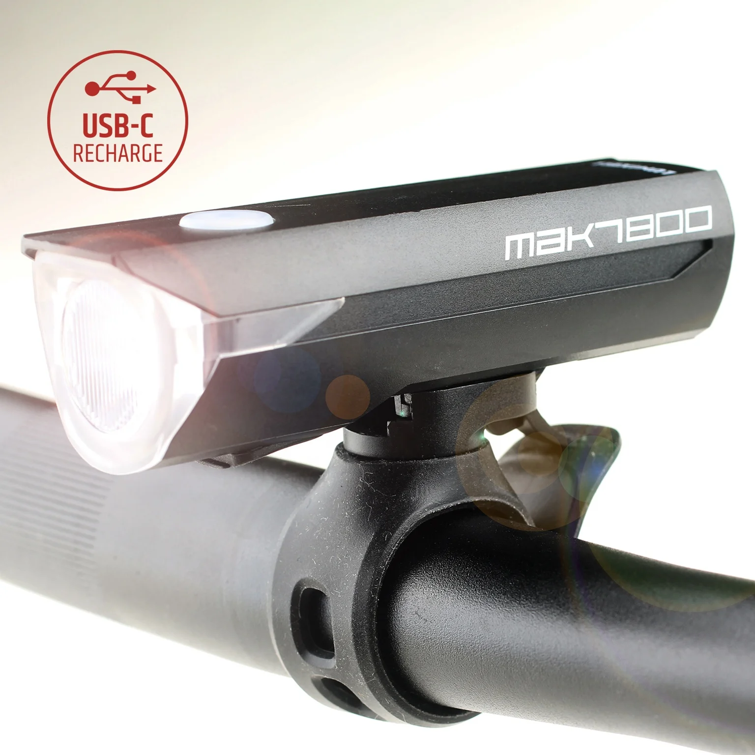 High Quality Bicycle LED Light 800 Lumen Type-C Rechargeable 2500AH Bike Accessories Front Light