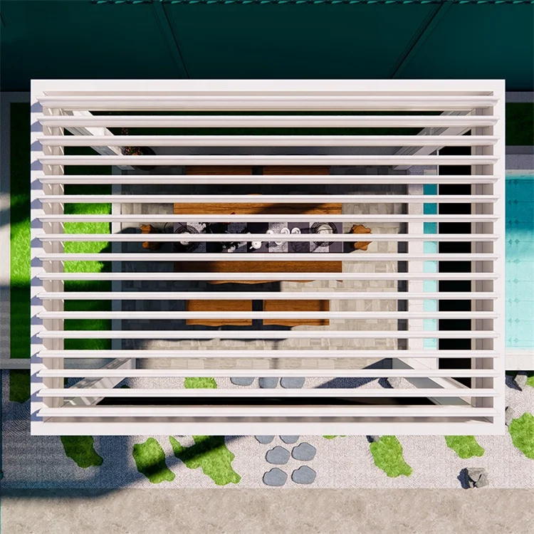 Diy Outdoor Roof Sunshade Pergola Louver Roof System Glenview Modern Steel Cabana  Pergola De Pergola Cobertura Ao Ar Livre