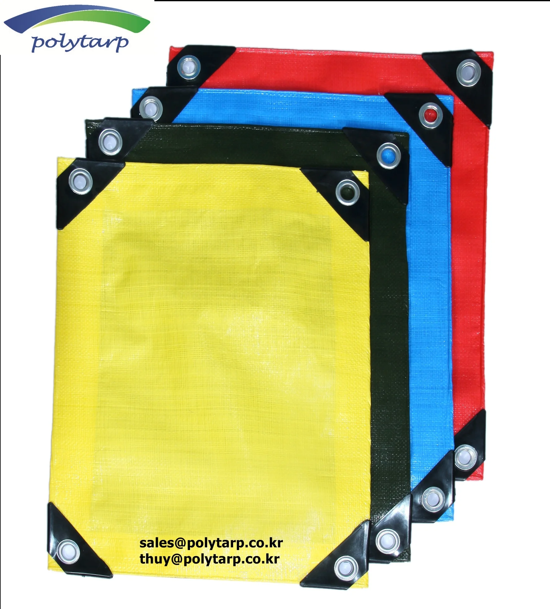 PE Tarpaulin made in Vietnam by Korean company - Customized Rolls and ready made tarp PE Tarpaulin