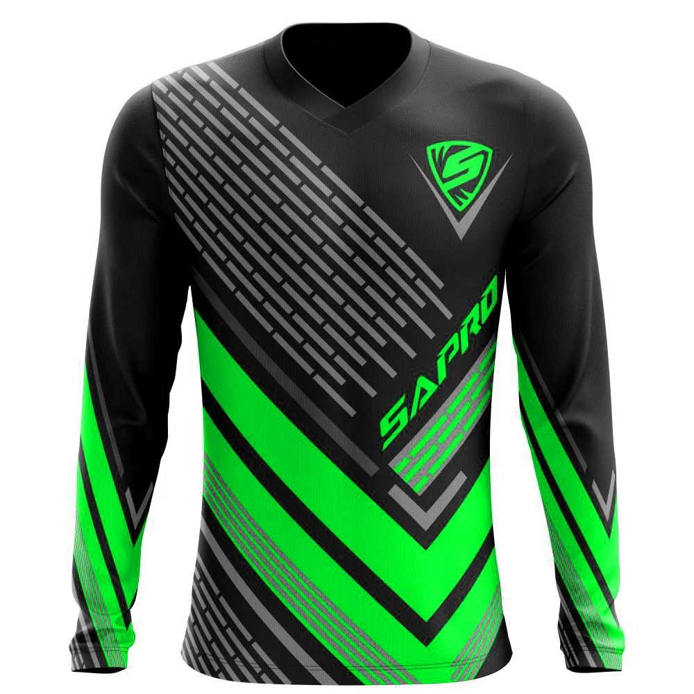 Durable Jersey Biking Wear Appareling Moto Style Jersey for Rider Boot Rider Performance Motocross Jersey Custom Neon Green