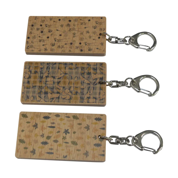 Wood Key Chain Key Ring Circles for Customization Gift