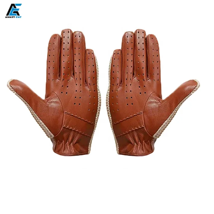 Latest Design Customized Logo Printing High Quality Wholesale 2022 Leather Material Driving Gloves For Adults