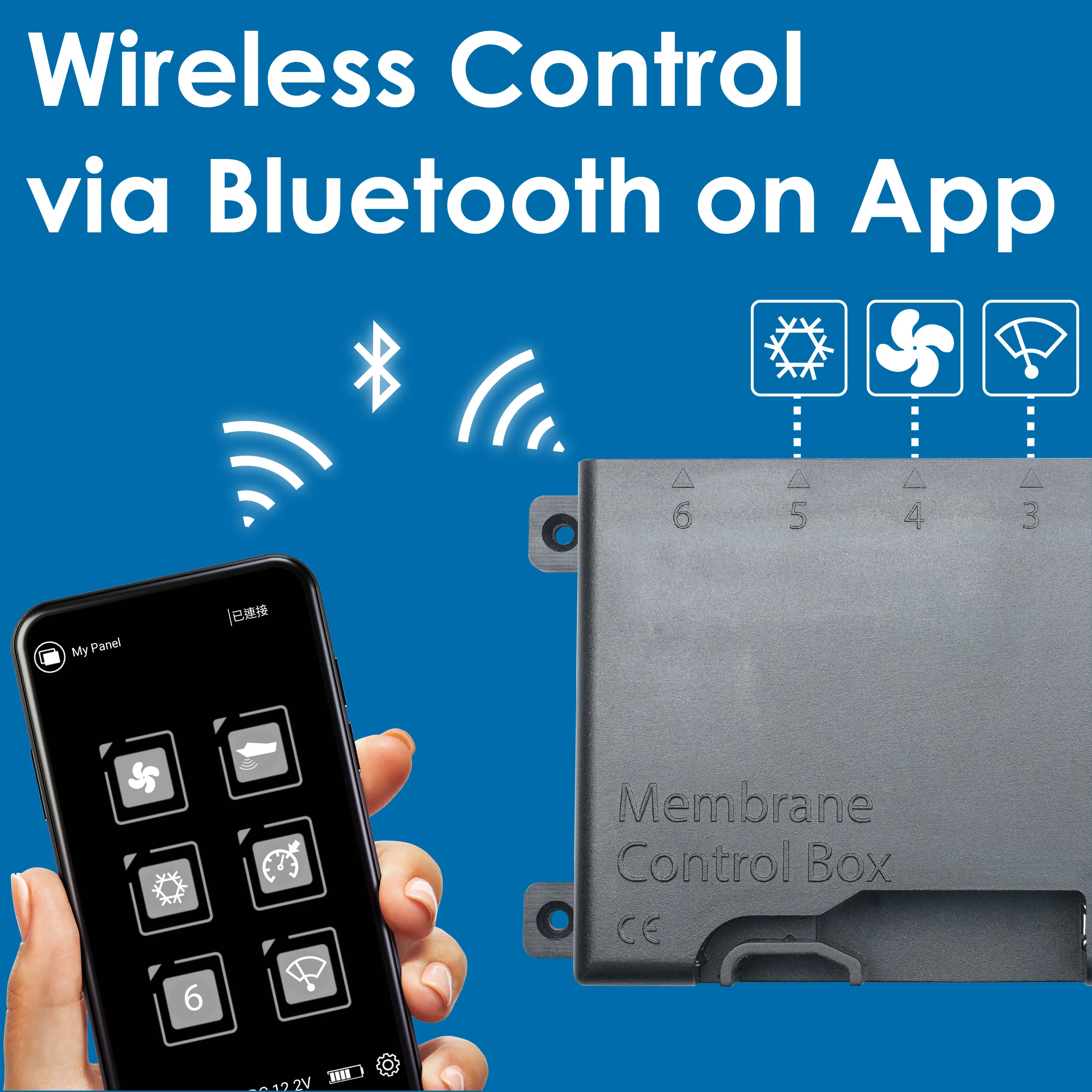 6 Gang marine rocker switch panel with APP Control