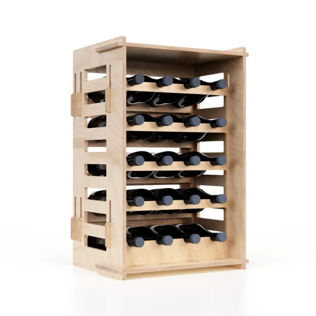 Top Quality Free Standing Wooden Display Wine Rack 20 Wine Bottles Display Stand for Winery and Retail Shop