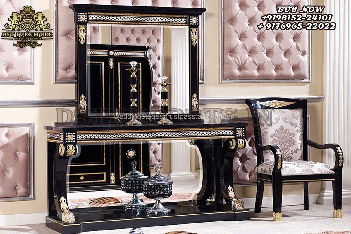 Exquisite Romanian Style Dining Area Console Table Set Hand Carved Modern Dressing Table Buy Teak Wood Dresser Affordable Prices