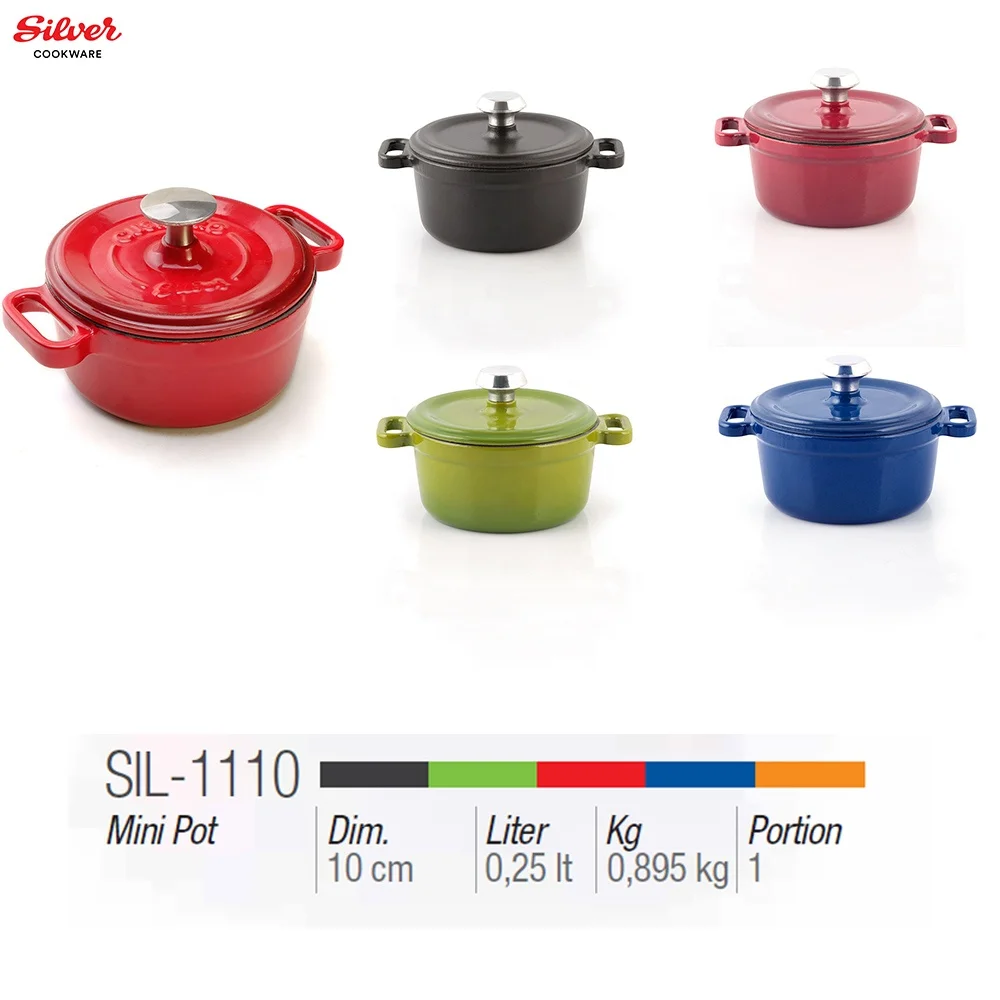 cast iron enamel coating mini pot non stick cookware for casserole soup  kitchenware 10 cm Made In TURKEY