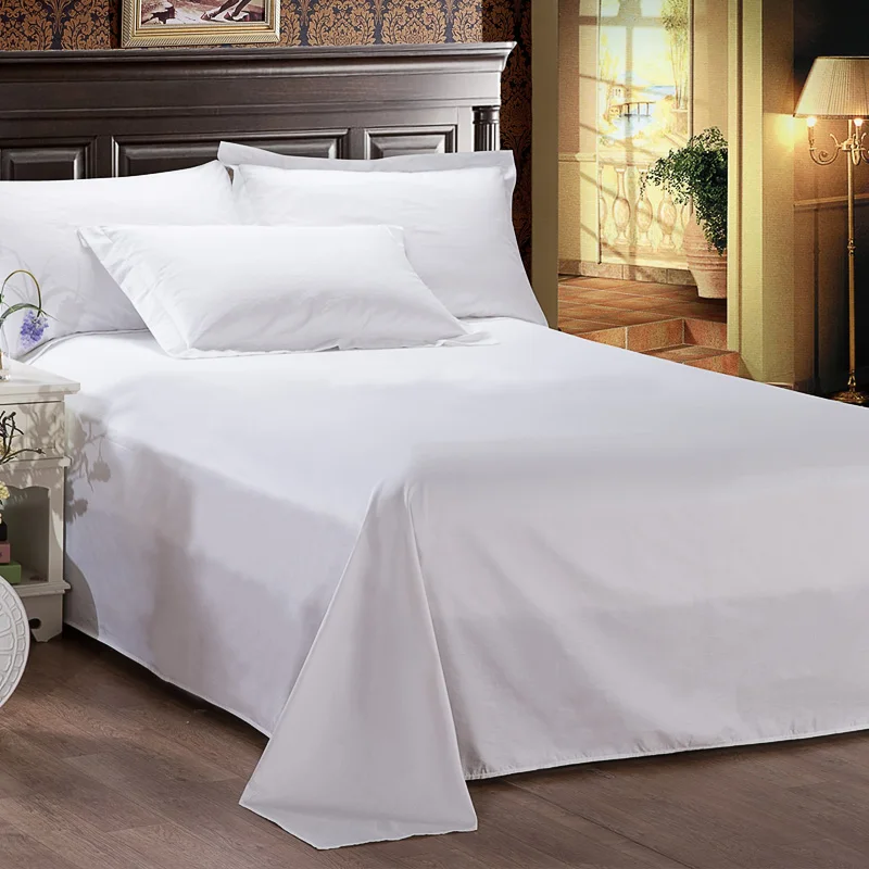 100% органический хлопок 200TC Percale гладкая ткань дышащая гостиничная постельное белье и домашняя простыня