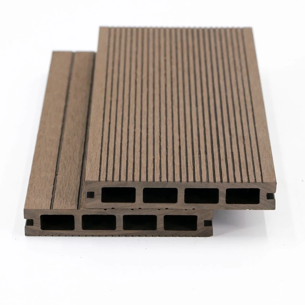 Hollow Profile Cheap Price Embossed Carefree Composite Plastic Wood Deck Wpc Outdoor Patio Eco Decking Flooring