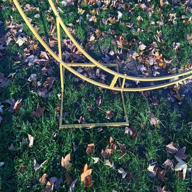 Gold Metal Moon Wedding Arch Wedding Flower Arch Decoration LED Light Walkway Decoration Flower Stand Road Lead for Weddings