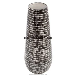 Kitchen Hotel Restaurant Home Decoration Iron Steel Black Powder Coated White Mosaic Other Vase URNs & Jars Floor Vase Table Vas