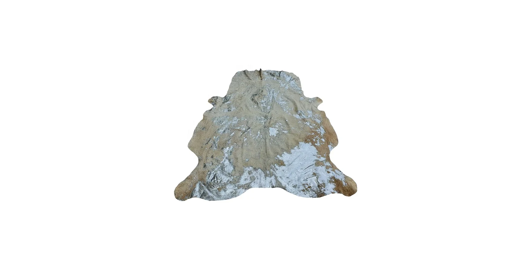High Quality Trendy Natural Cream/Silver Color Genuine Leather Hair-on Cowhide Cow Skin Rug For Modern Indoor/Outdoor Decoration