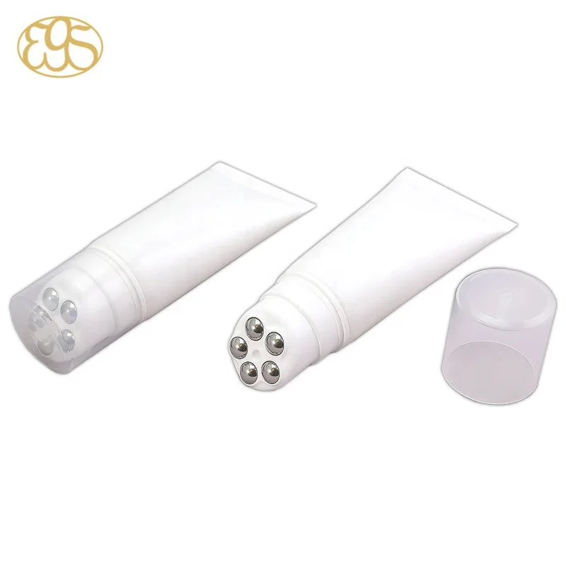 PCR plastic Cosmetics five roller 304 Stainless ball massage body 200ml cream tube