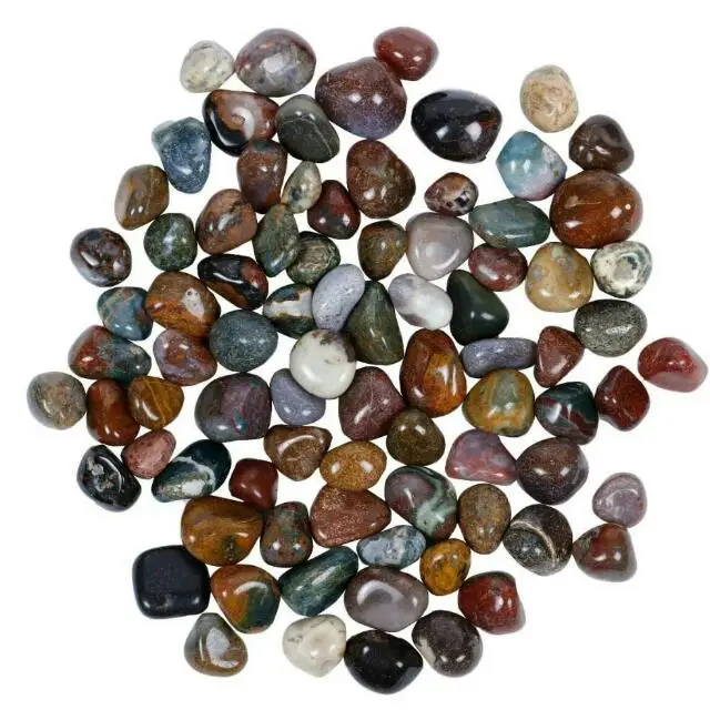 Mix Colored High Gloss Machine Polished Natural Agate Pebble Stones for Garden Decoration and Landscaping