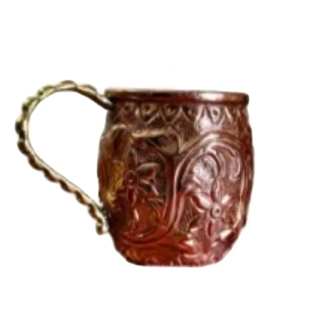 
Trendy Handmade Premium Quality Brass Arabic Turkish Glass Brown Colour Table Decorative Designer Mugs 