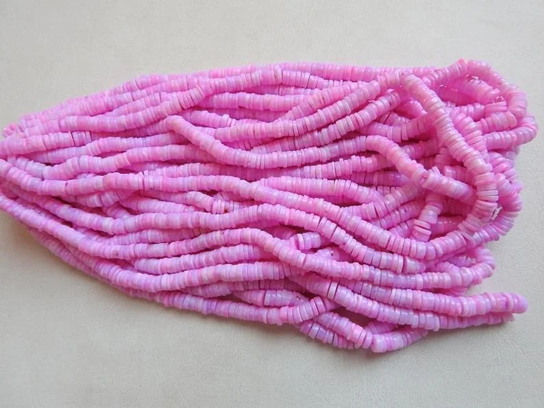 Pink Opal Smooth Heishi Tyre Beads Treated Wholesale Price New Arrival
