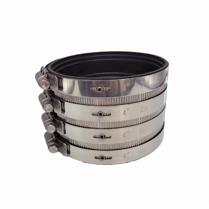 TJKS flexible rubber repair joints fittings type A coupling no-hub hose clamp