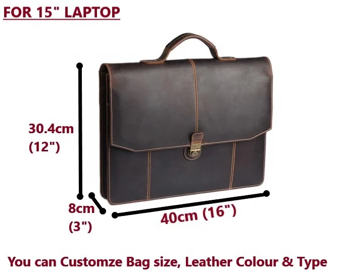 2021 Classic Business Vintage Real Genuine Leather Messenger Bag Laptop Bag for men