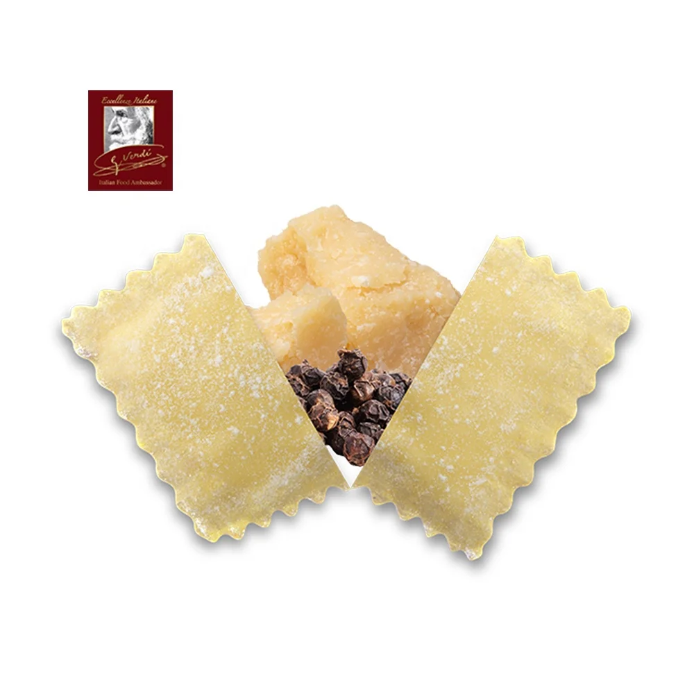 Artisan Italian Filled Pasta Ravioli Cacio e Pepe 1Kg frozen Horeca Ready to Eat Meal Selection GVERDI Italian food