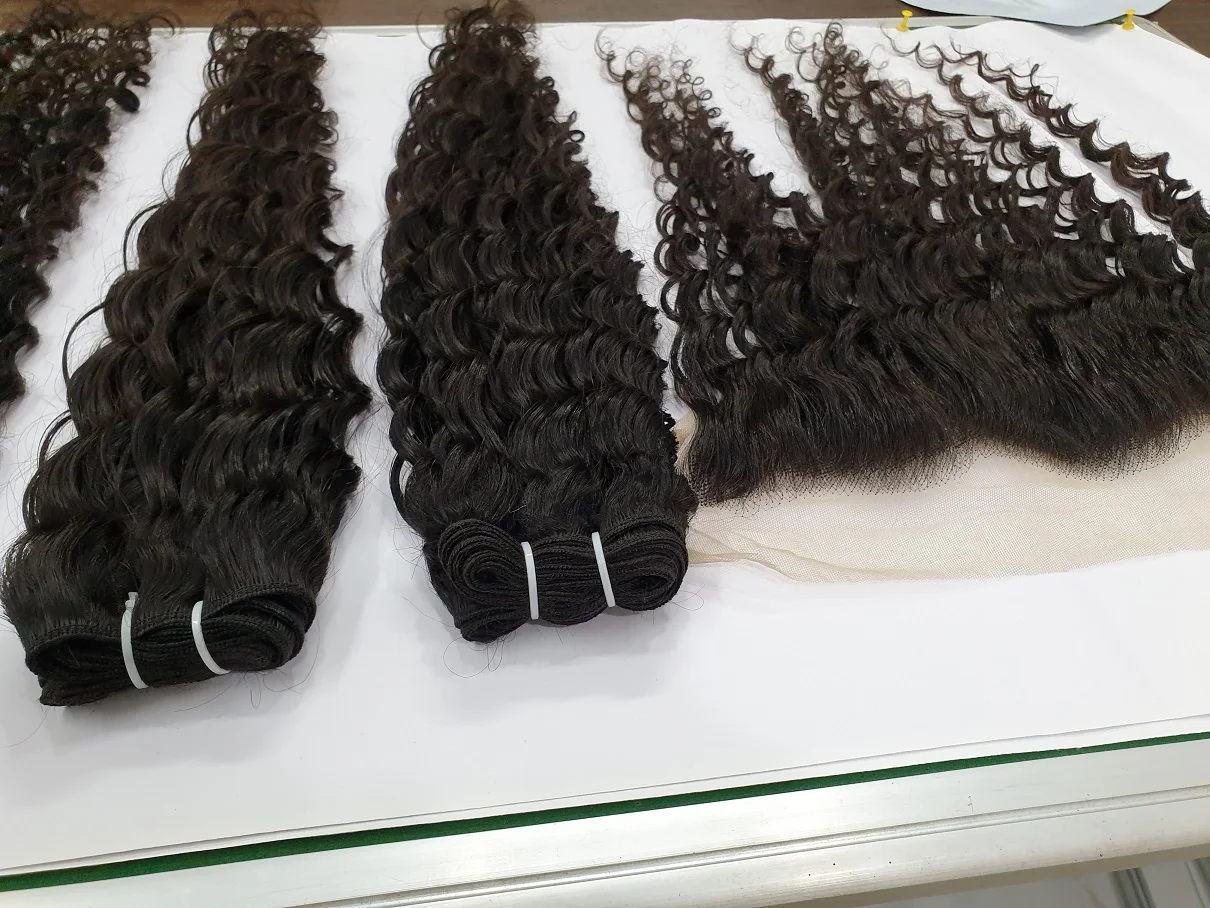 Wholesale human black virgin unprocessed hair bulk size 26 inches ,Top grade Indian Temple Hair Extensions