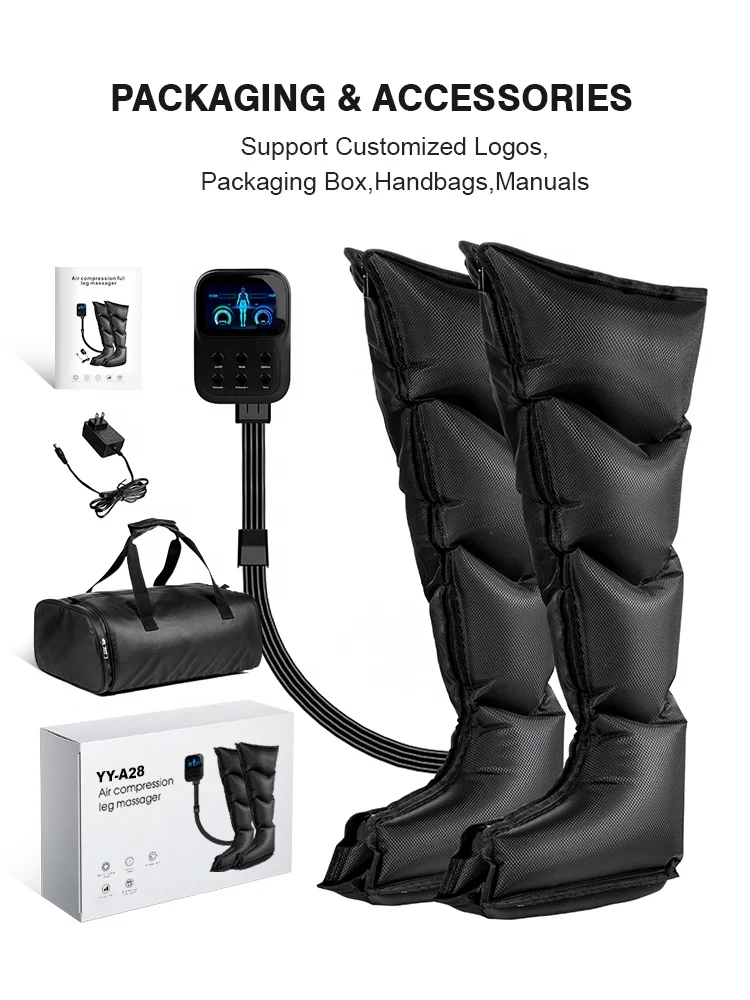 Factory Leg/Arm/Hips Air Compression Massager 4.3 In Color Lcd Screen Recovery Foot Leg Massage Boots Compression Massage Leg