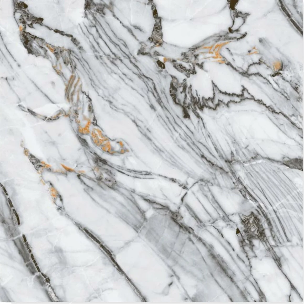 Porcelain polished glazed marble look slab tile 600X600mm glossy shiny surface superior white color floor tiles decorative look