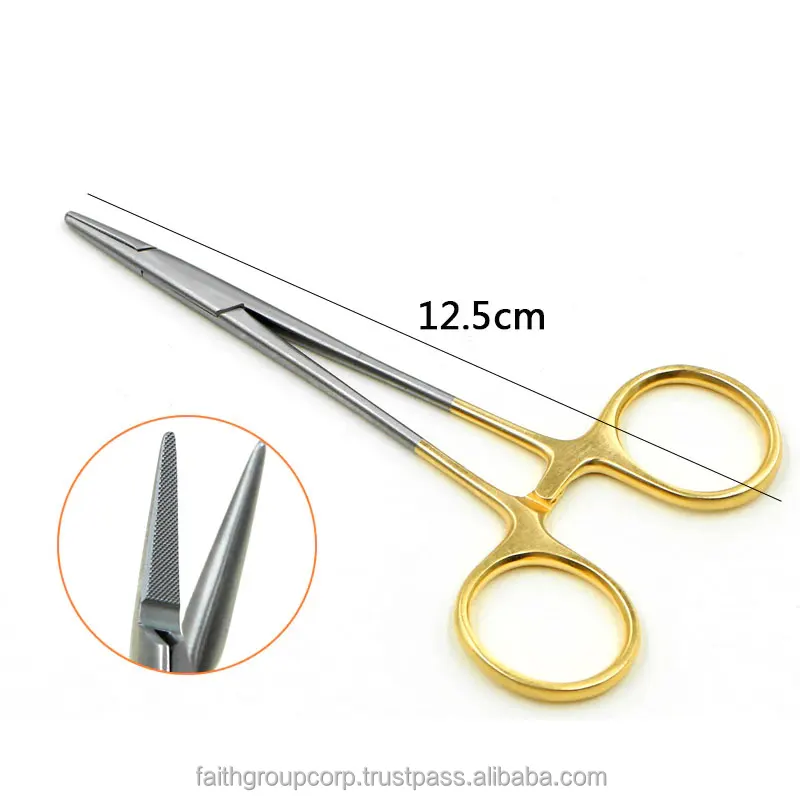 Dental Gold Plated Handle Needle Holder Pliers High Quality Stainless Steel Orthodontic Forceps Surgical Instrument Dentist Tool