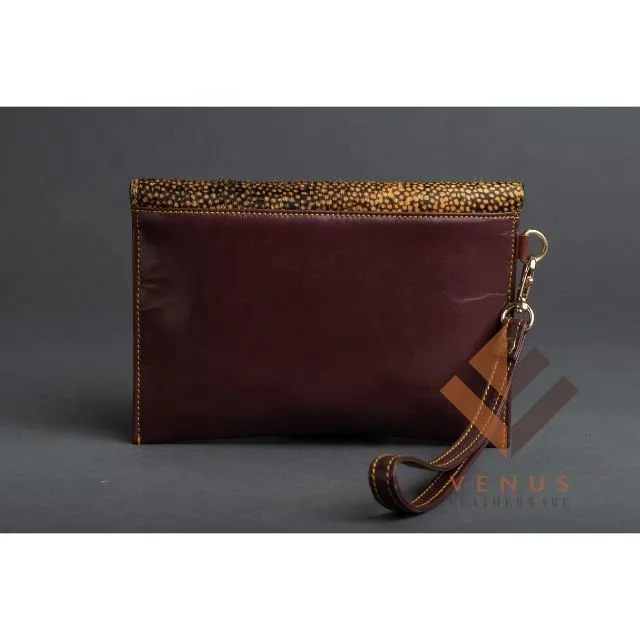 Handmade Stylish Unisex Cow Hide Clutch Zipper Leather Purse Genuine Weave Leather Long Wallet For Iphone