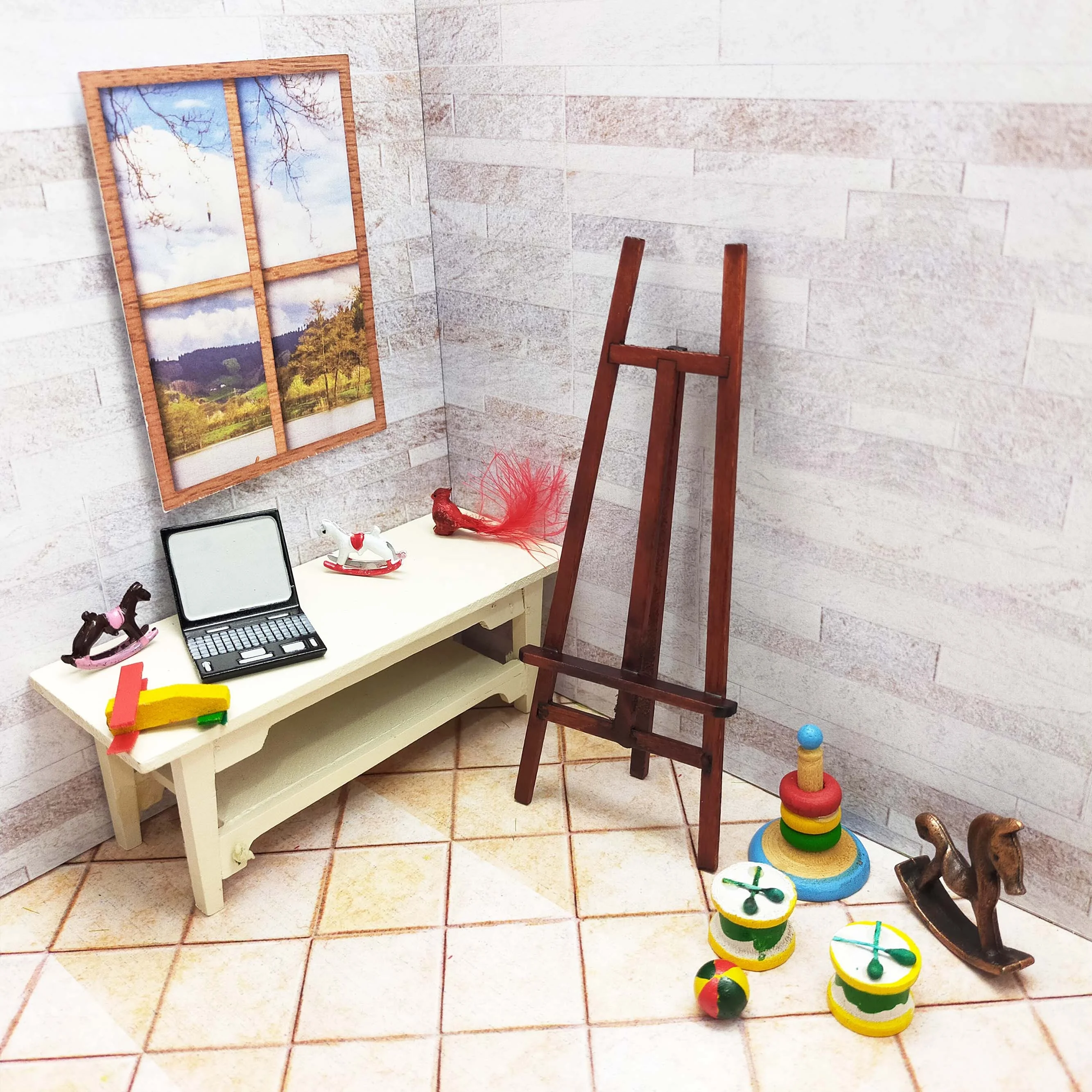 Миниатюрный 1:12 деревянный кукольный домик детская игровая комната DIY Toy for Young Creatives