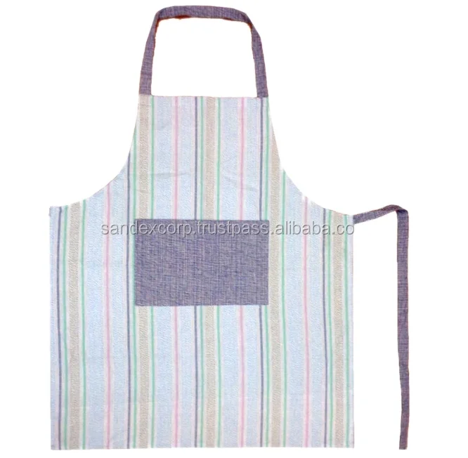 Cotton Polyester Kitchen Bib Apron Disposable Waist Apron Kit Embroidery Logo Food Use Supplied Denim Apron Picture India