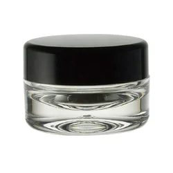 8g. Plastic Clear Thick Bottom PS Jars with ABS Black Lid  J-0838DRC