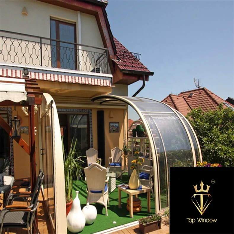 Retractable Tempered Glass Roof Infinity Pool Automatic Motorized Retractable Glass System Enclosures Retractable Sun Roof