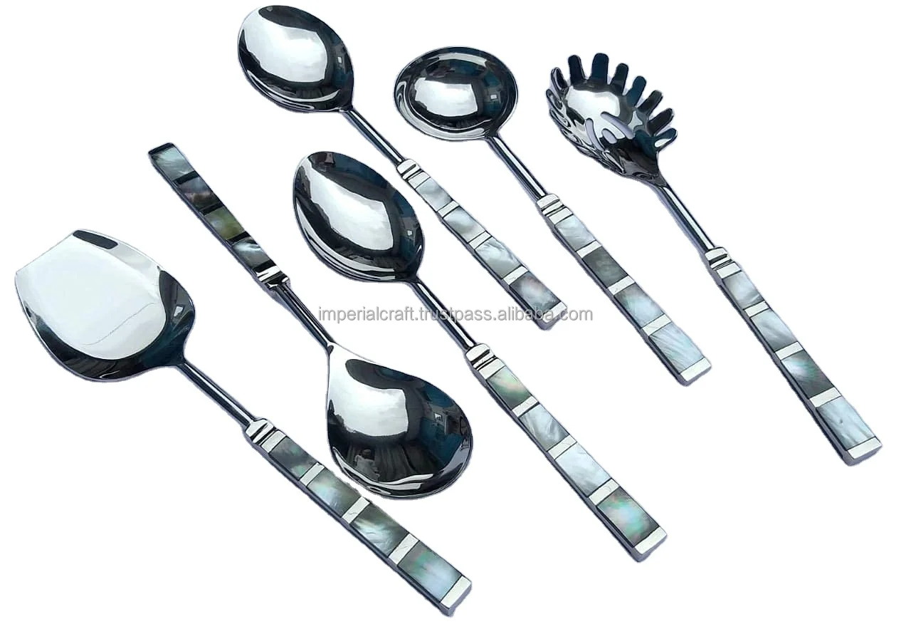 TOP RANKING MOTHER OF PEARL AND STAINLESS STEEL SPOON AND FORK SET BEST DESIGN MOP BABY DINNER AND TABLE SPOONS AND FORK