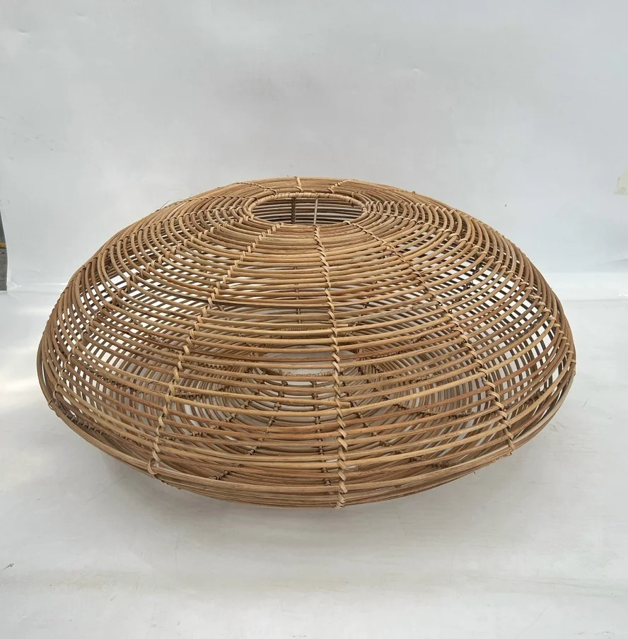 Wholesaler  woven round Lamp Shade Light Chandelier Shades bamboo Lampshade Ceiling Cover Hanging