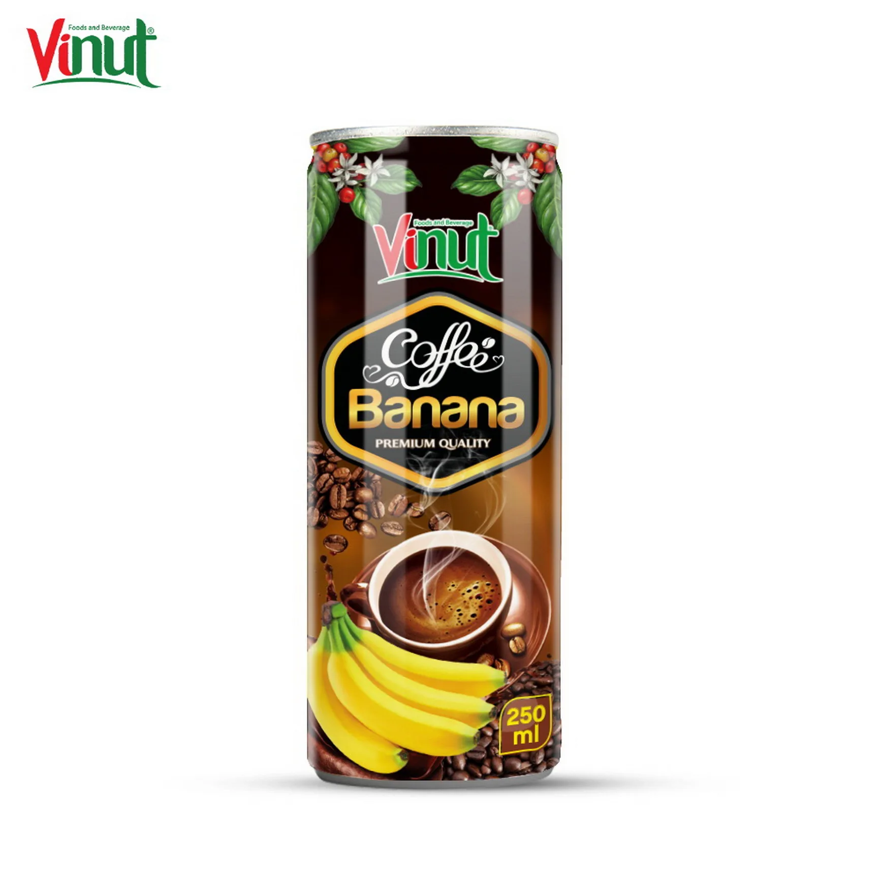 250ml VINUT Can (Tinned) Sale fresh customized label Coffee with Banana Sellers Low Calories